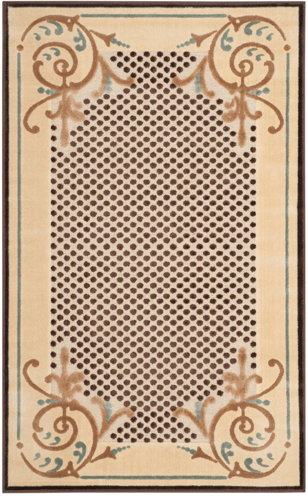 Safavieh Scrollwork Power Loomed Rug Creme 2'-7" x 4'