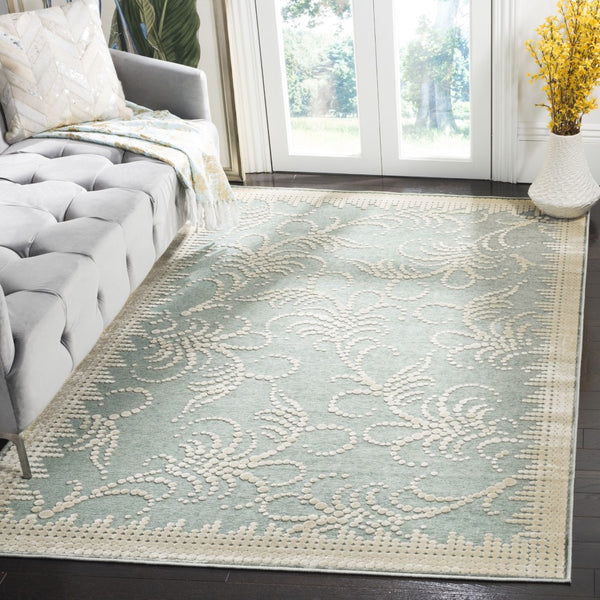 Safavieh Msr Luxurious Area Rug With Elegant Organic Pattern For Timeless Style And Comfort In Any Space Blue 75% Viscose,18% Polyester,7% Cotton Msr4449s-4