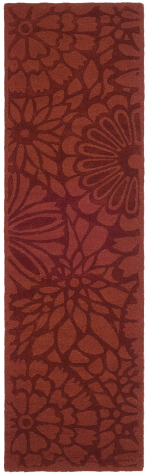 Safavieh Ms Exquisite Handloomed Area Rug - Bright Vermilion Floral Design For Cozy Home Elegance Vermillon Wool Pile Msr4536a-5