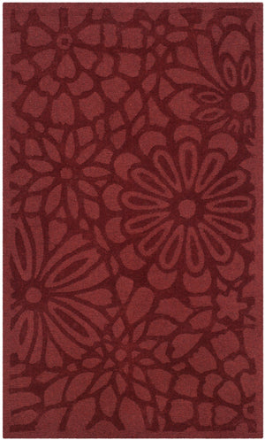Safavieh Ms Exquisite Handloomed Area Rug - Bright Vermilion Floral Design For Cozy Home Elegance Vermillon Wool Pile Msr4536a-5