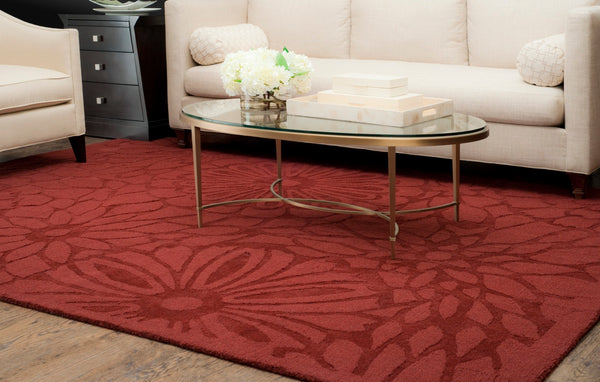 Safavieh Ms Exquisite Handloomed Area Rug - Bright Vermilion Floral Design For Cozy Home Elegance Vermillon Wool Pile Msr4536a-5