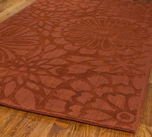 Safavieh Ms Exquisite Handloomed Area Rug - Bright Vermilion Floral Design For Cozy Home Elegance Vermillon Wool Pile Msr4536a-5