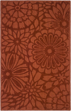 Safavieh Ms Exquisite Handloomed Area Rug - Bright Vermilion Floral Design For Cozy Home Elegance Vermillon Wool Pile Msr4536a-5