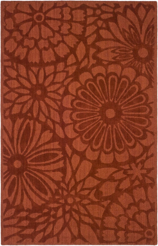 Safavieh Ms Exquisite Handloomed Area Rug - Bright Vermilion Floral Design For Cozy Home Elegance Vermillon Wool Pile Msr4536a-5
