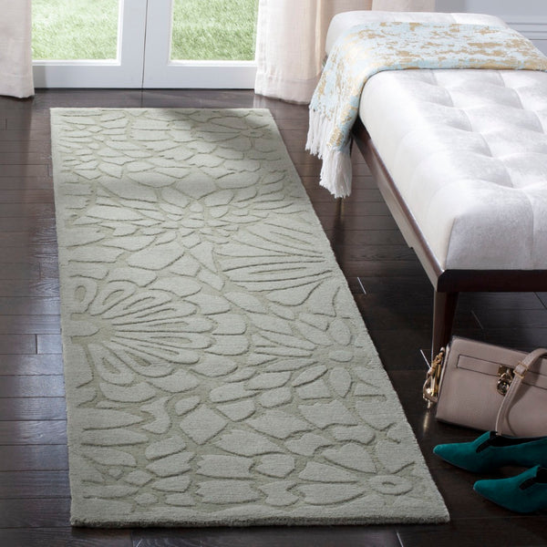 Safavieh Ms Exquisite Handloomed Area Rug - Bright Vermilion Floral Design For Cozy Home Elegance Pumpkin Seed Wool Pile Msr4536b-4