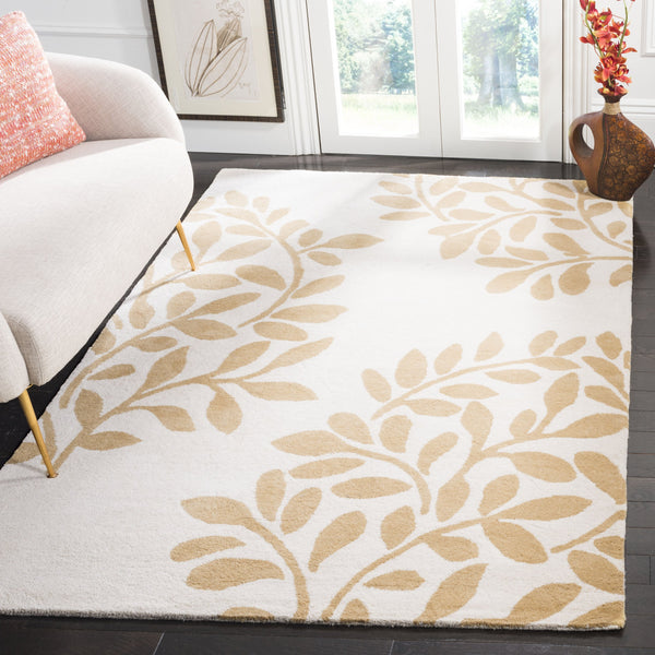 Safavieh Martha Stewart Dune Area Rug 9' X 12' - Hand-tufted Wool With Elegant Leaf Motifs For Timeless Style Dune Wool Msr4560c-9