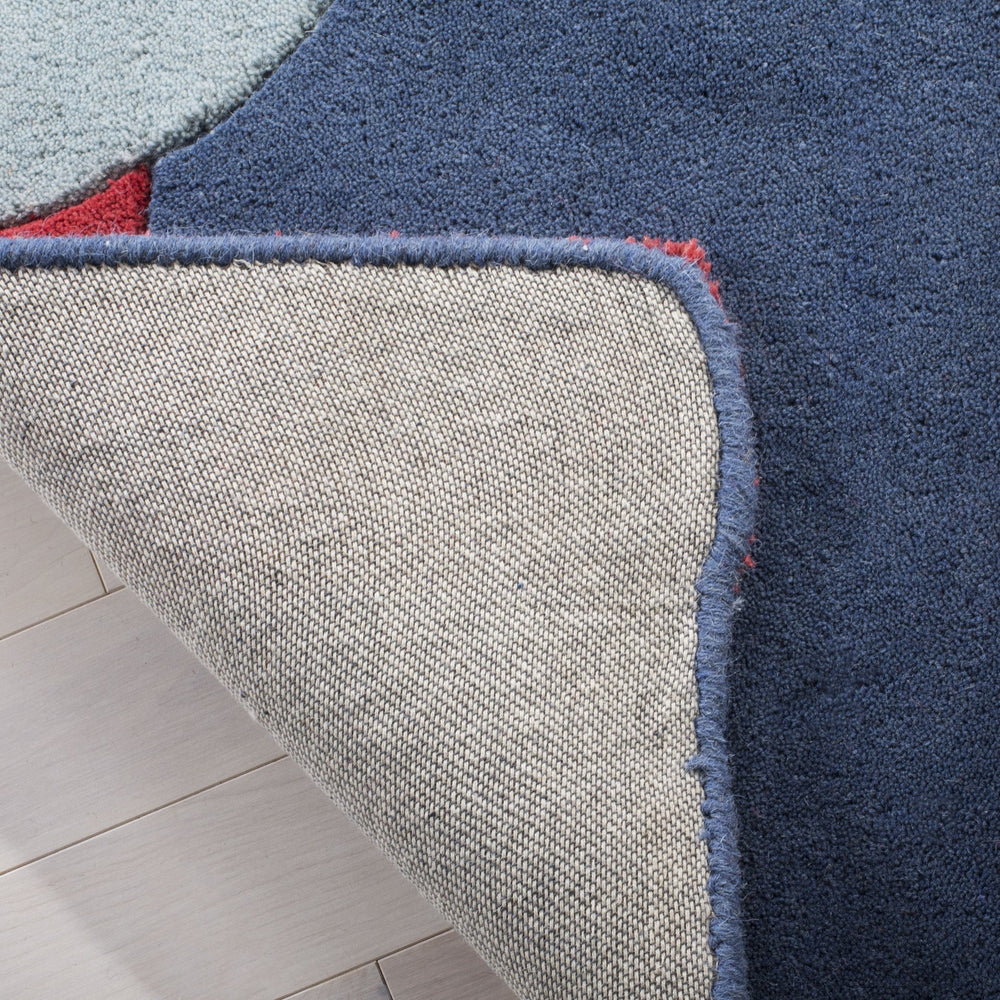 Safavieh Martha Hand-tufted Blue Wool Rug 3' X 5'6" - Elegant Indian Craftsmanship For Cozy Living Spaces Blue Wool Msr4568a-3s