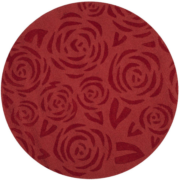 Safavieh Msr Hand-loomed Wool Pile Area Rug With Whimsical Rose Pattern For Elegant Home Decor And Comfort Vermillon Wool Pile Msr4618a-24