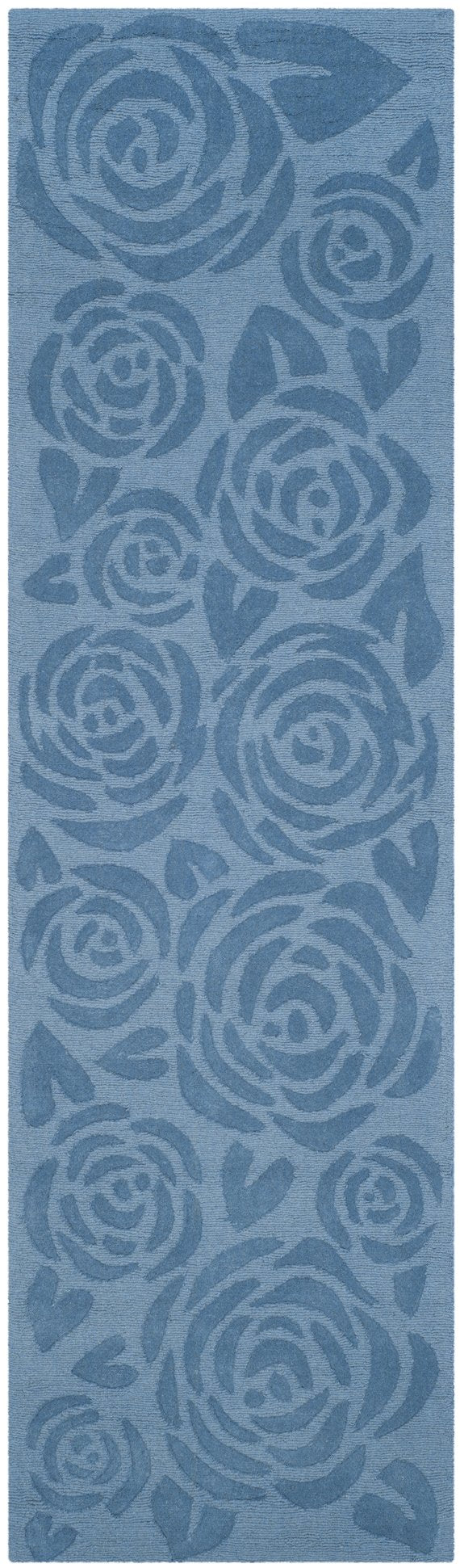 Safavieh Msr Hand-loomed Wool Pile Area Rug With Whimsical Rose Pattern For Elegant Home Decor And Comfort Thistle Blue Wool Pile Msr4618b-24
