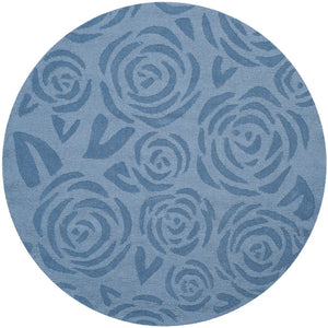 Safavieh Msr Hand-loomed Wool Pile Area Rug With Whimsical Rose Pattern For Elegant Home Decor And Comfort Thistle Blue Wool Pile Msr4618b-24