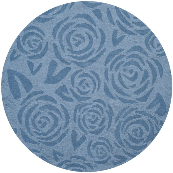 Safavieh Msr Hand-loomed Wool Pile Area Rug With Whimsical Rose Pattern For Elegant Home Decor And Comfort Thistle Blue Wool Pile Msr4618b-24