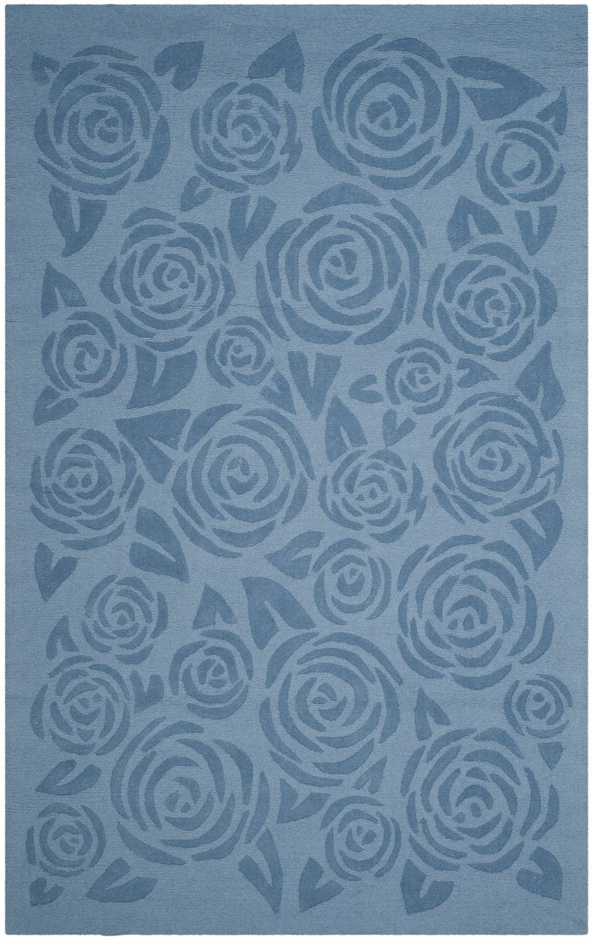Safavieh Msr Hand-loomed Wool Pile Area Rug With Whimsical Rose Pattern For Elegant Home Decor And Comfort Thistle Blue Wool Pile Msr4618b-24