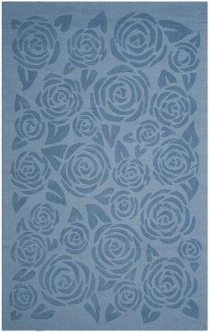 Safavieh Msr Hand-loomed Wool Pile Area Rug With Whimsical Rose Pattern For Elegant Home Decor And Comfort Thistle Blue Wool Pile Msr4618b-24