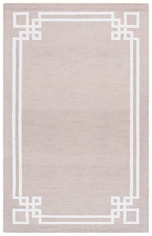 Safavieh Martha Hand-Tufted Light Grey Ivory Rug — Artisan Wool-Cotton Square For Modern Living Rooms Comfort 6'-0" x 6'-0" MSR4626F-6SQ