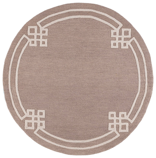 Safavieh Martha Hand-Tufted Round Area Rug Light Grey Ivory Wool Cotton Blend Plush 72" Diameter Elegant 6'-0" x 6'-0" MSR4626F-6R