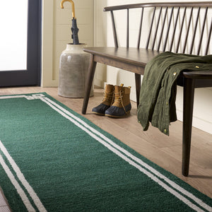 Safavieh Martha Hand-Tufted Green And Ivory Wool-Cotton Rug — Modern, Pattern-Free Small Area Accent For Home 4'-0" x 6'-0" MSR4626Y-4