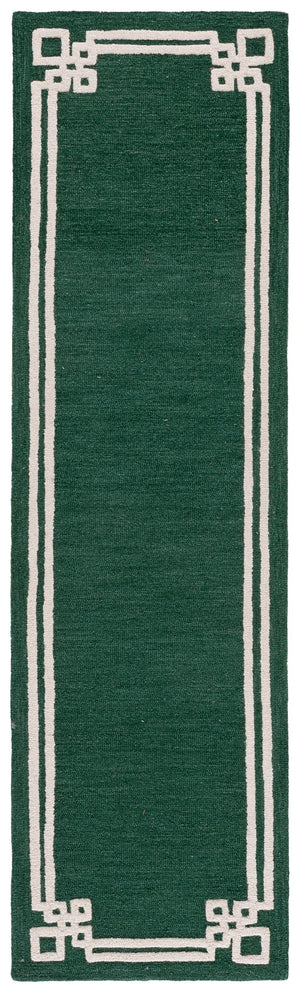 Safavieh Martha Hand-Tufted Green And Ivory Wool-Cotton Rug — Modern, Pattern-Free Small Area Accent For Home 4'-0" x 6'-0" MSR4626Y-4