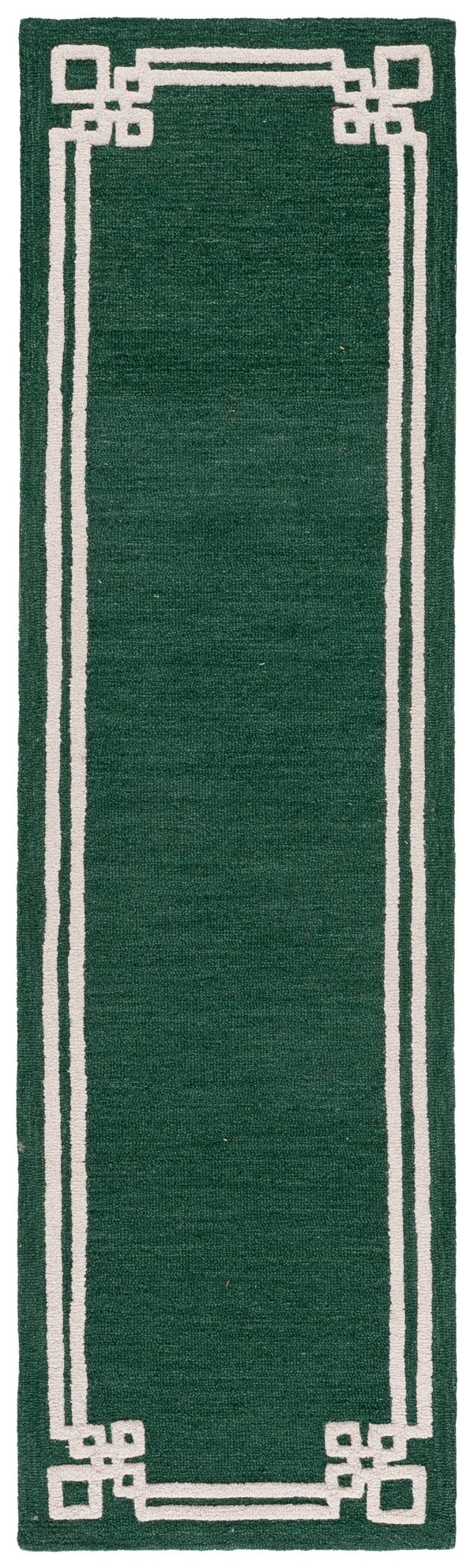 Safavieh Martha Hand-Tufted Green And Ivory Wool-Cotton Rug — Modern, Pattern-Free Small Area Accent For Home 4'-0" x 6'-0" MSR4626Y-4