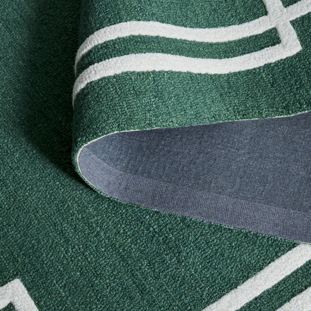 Safavieh Martha Hand‑Tufted Green And Ivory Area Rug 8X10, Wool Blend Low‑Profile Pile, Modern Geometric Style 9'-0" x 12'-0" MSR4626Y-9