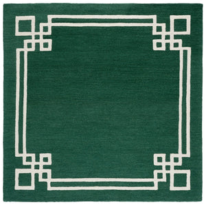 Safavieh Martha Hand-Tufted Green And Ivory Wool-Cotton Rug — Modern, Pattern-Free Small Area Accent For Home 4'-0" x 6'-0" MSR4626Y-4