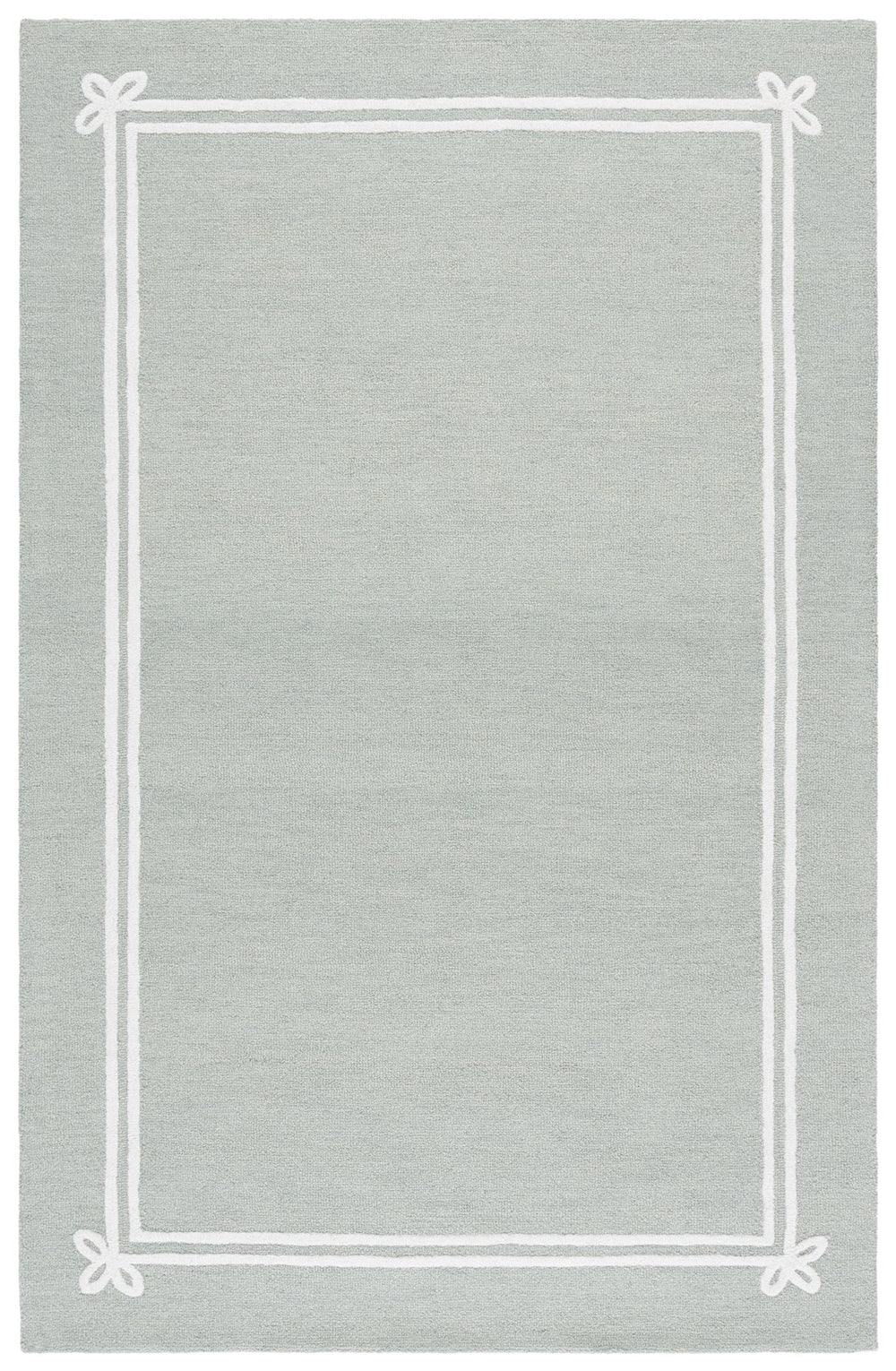 Safavieh Martha Hand‑Tufted Sage Ivory Area Rug 80% Wool 1/2" Low Pile Modern Minimalist Natural Fiber Comfort 9'-0" x 12'-0" MSR4627W-9