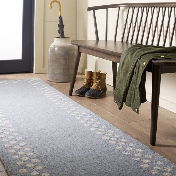 Safavieh Martha Hand‑Tufted Light Blue And Ivory Area Rug, Wool-Cotton Blend Low Profile For Living Rooms 8'-0" x 10'-0" MSR4628L-8