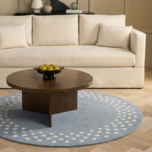 Safavieh Martha Hand-Tufted Light Blue & Ivory Round Wool Rug — Low Profile, Modern Minimalist Elegance, India-Made 6'-0" x 6'-0" MSR4628L-6R