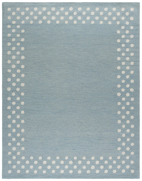 Safavieh Martha Hand-Tufted Light Blue Ivory Wool-Cotton Rug — Modern Polka Dot Motif, Low-Profile Luxury 6'-0" x 6'-0" MSR4628L-6SQ