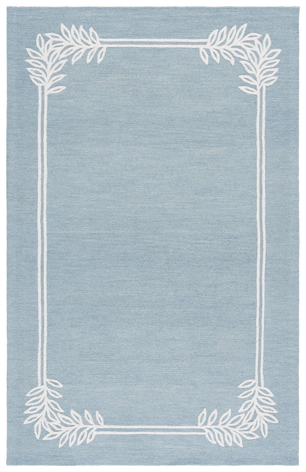 Safavieh Martha Hand-Tufted Light Blue Ivory Rug — Coastal-Modern Wool Cotton Blend, Low-Profile Elegance 6'-0" x 9'-0" MSR4629L-6
