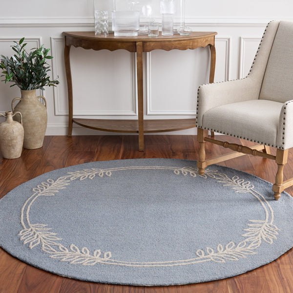 Safavieh Martha Light Blue Ivory Runner Rug — Hand-Tufted Wool-Cotton Blend, Low-Profile Modern Elegance 2'-3" x 8'-0" MSR4629L-28