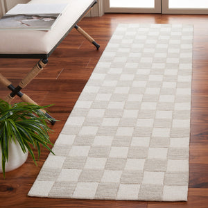 Safavieh Msr Contemporary Hand-tufted Area Rug - Luxurious Checkerboard Design For Modern Elegance In Any Room Beige ,Ivory 80% Wool,20% Cotton Msr4760b-4