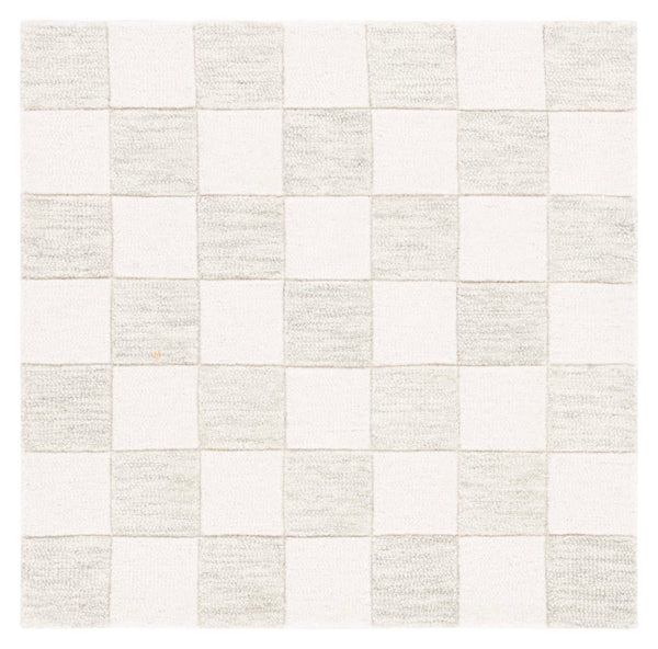 Safavieh Msr Contemporary Hand-tufted Area Rug - Luxurious Checkerboard Design For Modern Elegance In Any Room Beige ,Ivory 80% Wool,20% Cotton Msr4760b-4