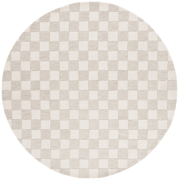 Safavieh Msr Contemporary Hand-tufted Area Rug - Luxurious Checkerboard Design For Modern Elegance In Any Room Beige ,Ivory 80% Wool,20% Cotton Msr4760b-4