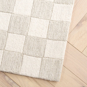 Safavieh Msr Contemporary Hand-tufted Area Rug - Luxurious Checkerboard Design For Modern Elegance In Any Room Beige ,Ivory 80% Wool,20% Cotton Msr4760b-4