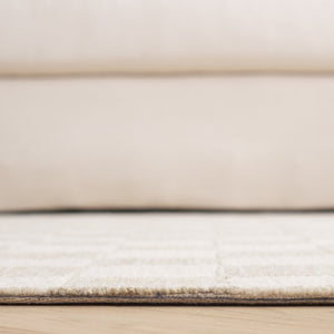 Safavieh Msr Contemporary Hand-tufted Area Rug - Luxurious Checkerboard Design For Modern Elegance In Any Room Beige ,Ivory 80% Wool,20% Cotton Msr4760b-4