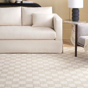 Safavieh Msr Contemporary Hand-tufted Area Rug - Luxurious Checkerboard Design For Modern Elegance In Any Room Beige ,Ivory 80% Wool,20% Cotton Msr4760b-4