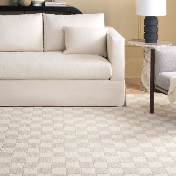 Safavieh Msr Contemporary Hand-tufted Area Rug - Luxurious Checkerboard Design For Modern Elegance In Any Room Beige ,Ivory 80% Wool,20% Cotton Msr4760b-4