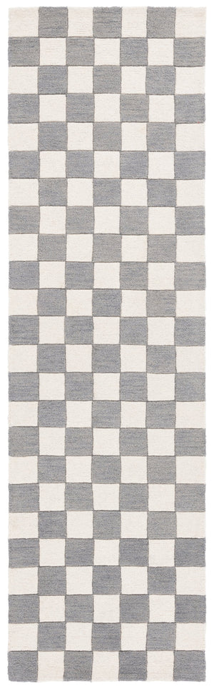 Safavieh Msr Contemporary Hand-tufted Area Rug - Luxurious Checkerboard Design For Modern Elegance In Any Room Grey ,Ivory 80% Wool,20% Cotton Msr4760f-9
