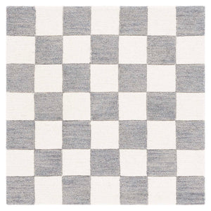 Safavieh Msr Contemporary Hand-tufted Area Rug - Luxurious Checkerboard Design For Modern Elegance In Any Room Grey ,Ivory 80% Wool,20% Cotton Msr4760f-9