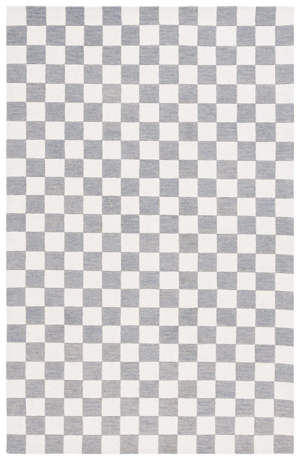 Safavieh Msr Contemporary Hand-tufted Area Rug - Luxurious Checkerboard Design For Modern Elegance In Any Room Grey ,Ivory 80% Wool,20% Cotton Msr4760f-9