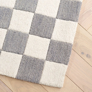 Safavieh Msr Contemporary Hand-tufted Area Rug - Luxurious Checkerboard Design For Modern Elegance In Any Room Grey ,Ivory 80% Wool,20% Cotton Msr4760f-9