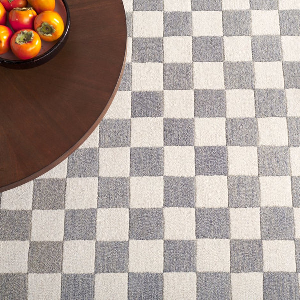 Safavieh Msr Contemporary Hand-tufted Area Rug - Luxurious Checkerboard Design For Modern Elegance In Any Room Grey ,Ivory 80% Wool,20% Cotton Msr4760f-9