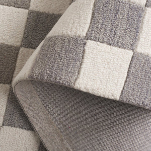 Safavieh Msr Contemporary Hand-tufted Area Rug - Luxurious Checkerboard Design For Modern Elegance In Any Room Grey ,Ivory 80% Wool,20% Cotton Msr4760f-9