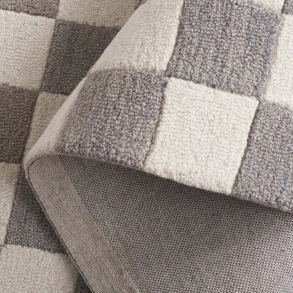 Safavieh Msr Contemporary Hand-tufted Area Rug - Luxurious Checkerboard Design For Modern Elegance In Any Room Grey ,Ivory 80% Wool,20% Cotton Msr4760f-9