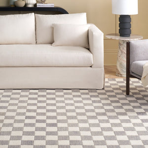 Safavieh Msr Contemporary Hand-tufted Area Rug - Luxurious Checkerboard Design For Modern Elegance In Any Room Grey ,Ivory 80% Wool,20% Cotton Msr4760f-9