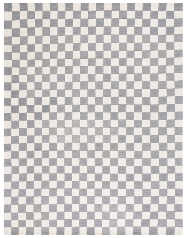 Safavieh Msr Contemporary Hand-tufted Area Rug - Luxurious Checkerboard Design For Modern Elegance In Any Room Grey ,Ivory 80% Wool,20% Cotton Msr4760f-9