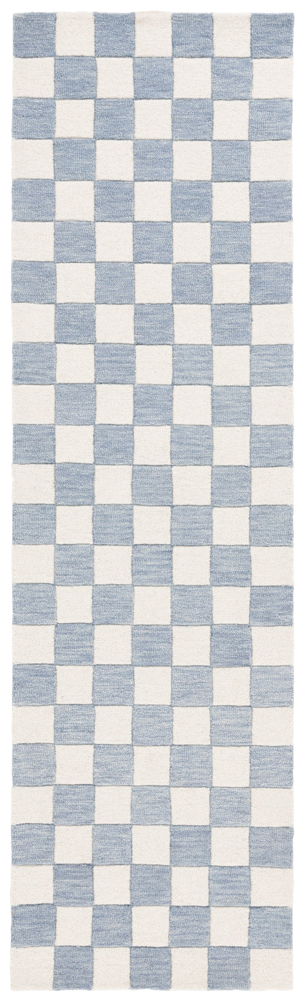 Safavieh Msr Contemporary Hand-tufted Area Rug - Luxurious Checkerboard Design For Modern Elegance In Any Room Light Blue ,Ivory 80% Wool,20% Cotton Msr4760l-6sq