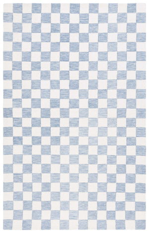 Safavieh Msr Contemporary Hand-tufted Area Rug - Luxurious Checkerboard Design For Modern Elegance In Any Room Light Blue ,Ivory 80% Wool,20% Cotton Msr4760l-6sq