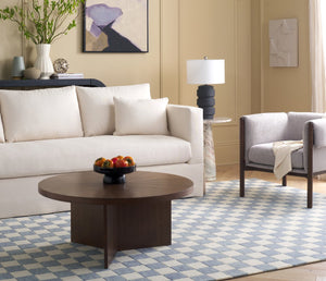 Safavieh Msr Contemporary Hand-tufted Area Rug - Luxurious Checkerboard Design For Modern Elegance In Any Room Light Blue ,Ivory 80% Wool,20% Cotton Msr4760l-6sq