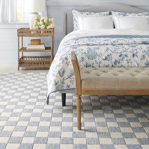 Safavieh Msr Contemporary Hand-tufted Area Rug - Luxurious Checkerboard Design For Modern Elegance In Any Room Light Blue ,Ivory 80% Wool,20% Cotton Msr4760l-6sq